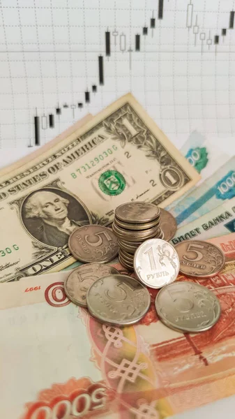 Tipo Cambio Dólar Estadounidense Para Rublo — Foto de Stock