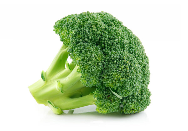 Green broccoli cabbage vegetables isolated on white