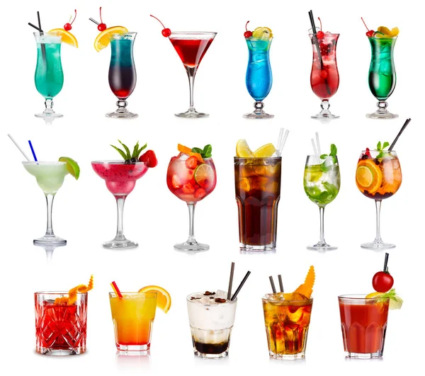 Set of classic alcohol cocktails isolated — Stock Photo, Image