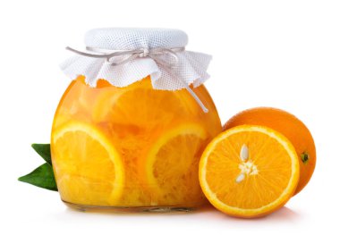 Cam kavanoz kapağı wh izole torbalama ile kapalı portakal reçelli