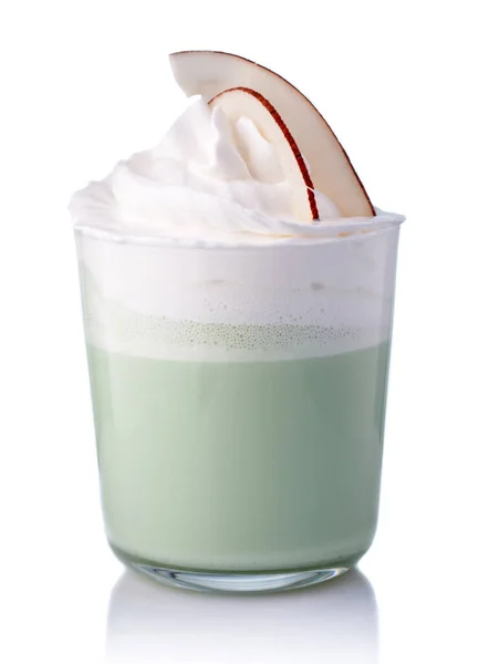Matcha Latte Cocktail Isolado Sobre Fundo Branco — Fotografia de Stock
