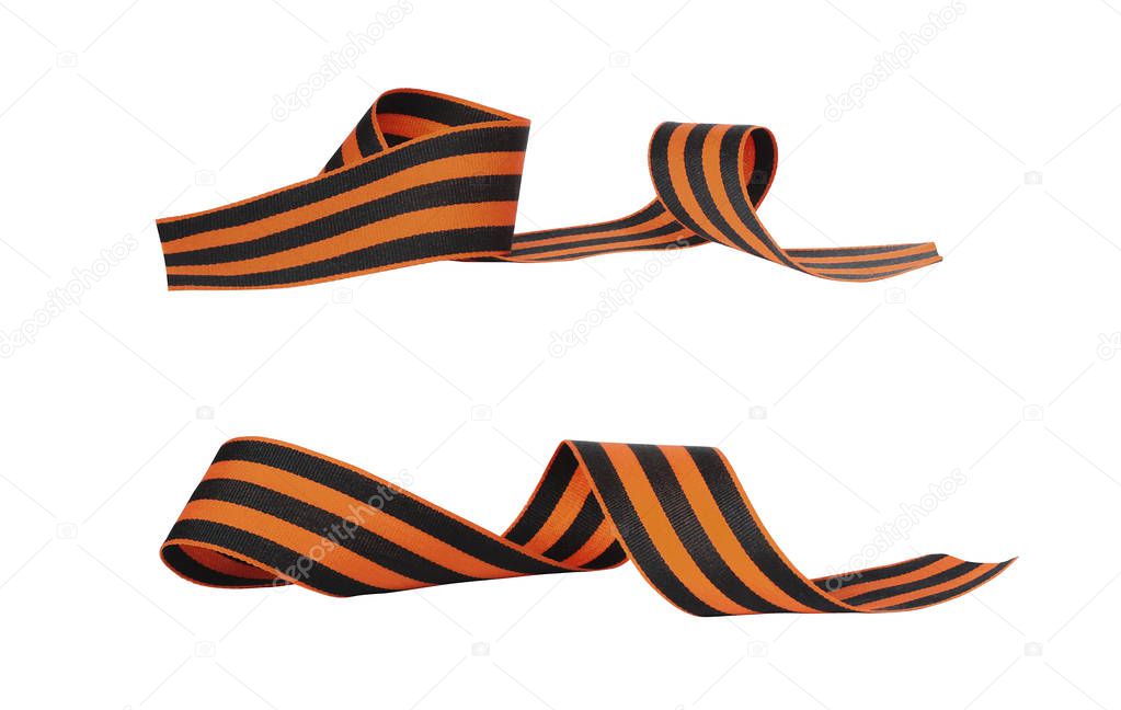 orange and black striped ribbon symbol of May 9 and 23 February