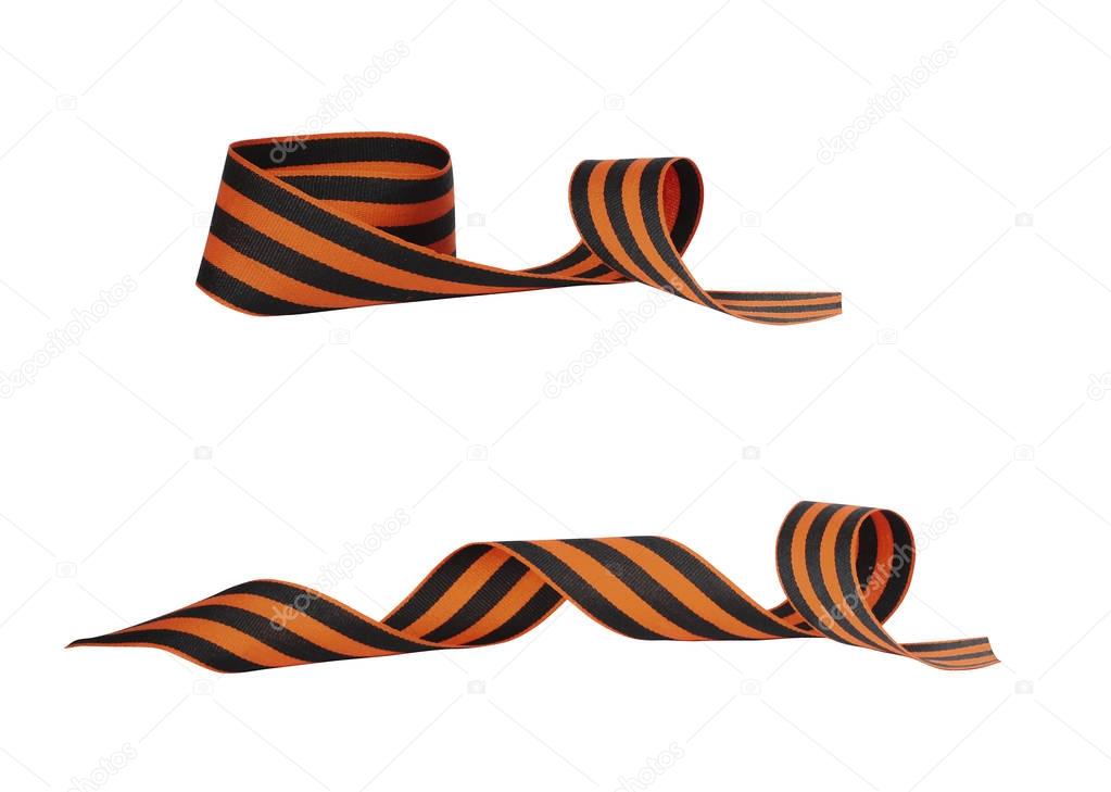 orange and black striped ribbon symbol of May 9 and 23 February