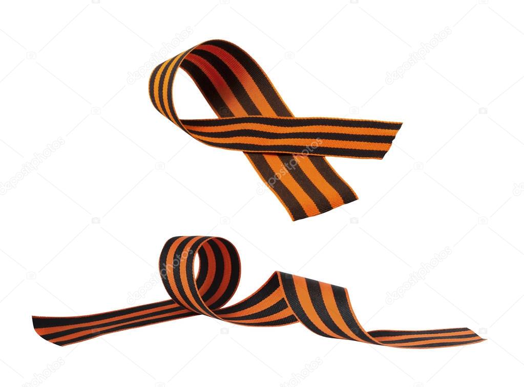 orange and black striped ribbon symbol of May 9 and 23 February