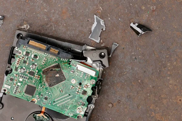 broken hard disk of the computer