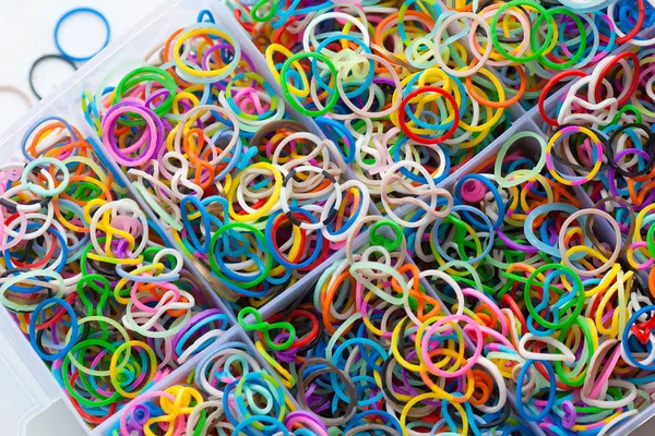 rainbow colors rubber bands loom