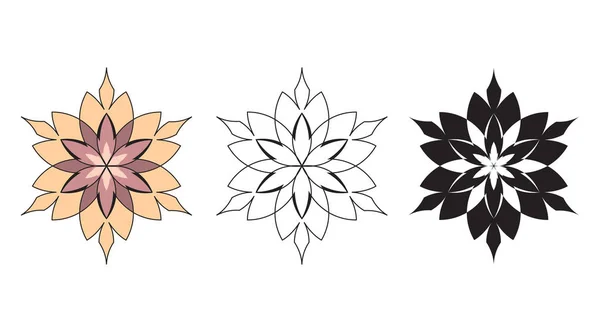 3 つの花の花 — ストックベクタ