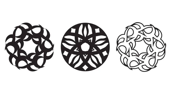 Three floral spheres — Stock Vector