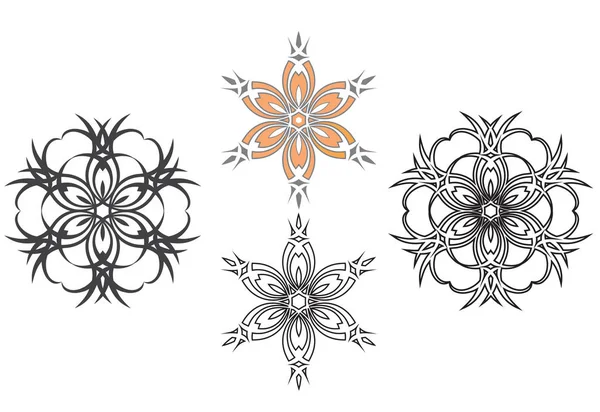 4 つの花の花 — ストックベクタ