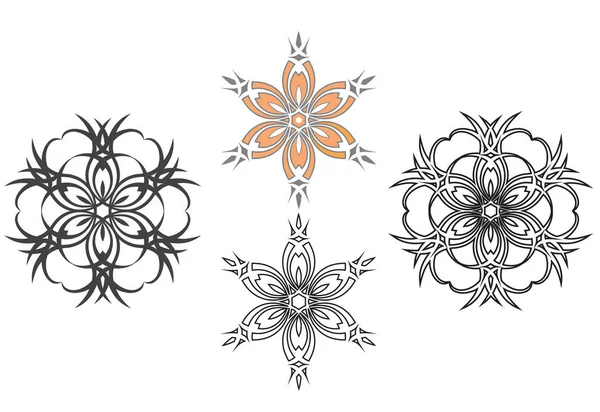 Vier floral bloemen — Stockvector