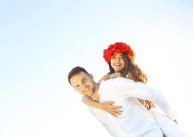 Açık eğleniyor aşık Çift