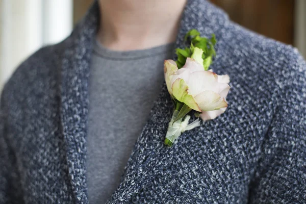 Gentle groom boutonniere — Stock Photo, Image