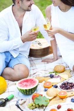 Yaz pikniğe genç Çift