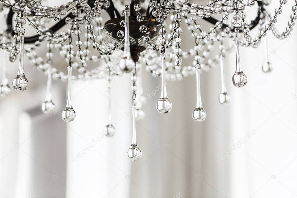 Crystal chandelier close up background
