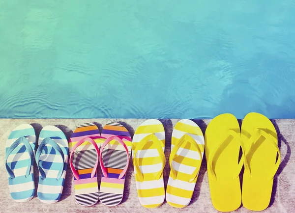 Flip flops on stone background — Stock Photo, Image