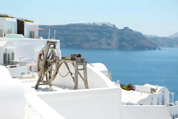 Panorama Casas Brancas Cidade Oia Ilha Santorini — Fotografia de Stock