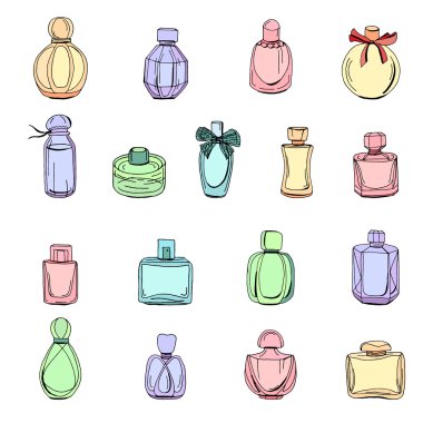 Kadın parfüm şişeleri ile ayarla 