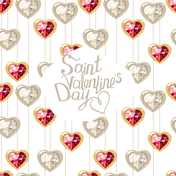 Seamless pattern with phrase Saint Valentine's Day — Stock Vector