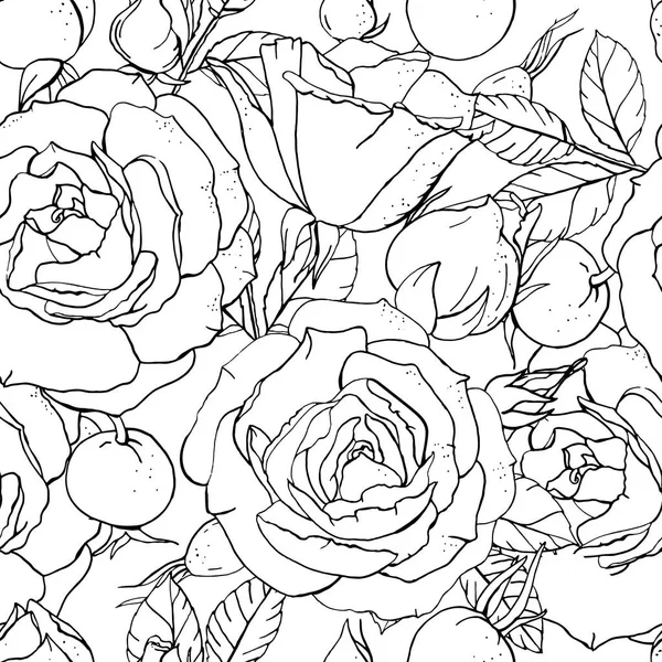 Naadloze bloemmotief met romantische roze bloemen. Eindeloze textuur voor elegante bloemen- en seizoen ontwerp — Stockvector