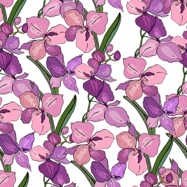 Naadloze bloemmotief met romantische bloemen. Eindeloze textuur voor elegante bloemen- en seizoen ontwerp — Stockvector