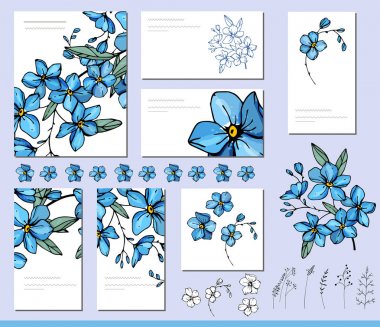 Değil visitcards ve tebrik şablonları kümesiyle unut beni