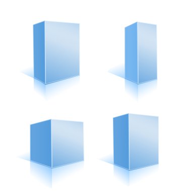 beyaz mavi kutuları kümesi. vektör çizim