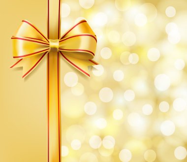 bulanık bokeh arka plan üzerinde altın yay. vektör çizim