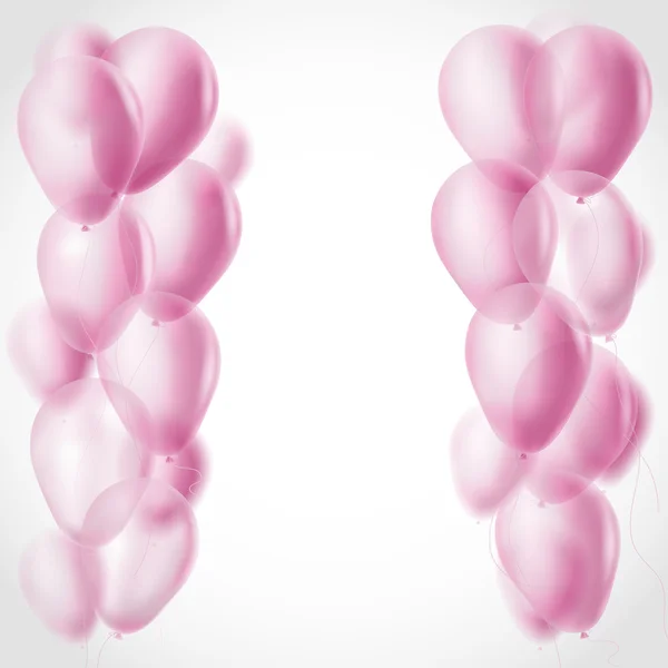 Roze ballonnen grenzen achtergrond. vectorillustratie — Stockvector