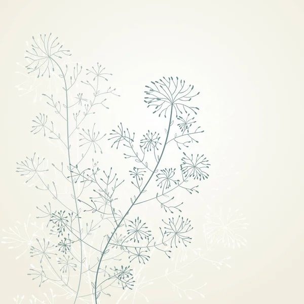 Βοτανική αφηρημένα φόντο με γραμμή τέχνης φυτά με σπόρους. v — Διανυσματικό Αρχείο