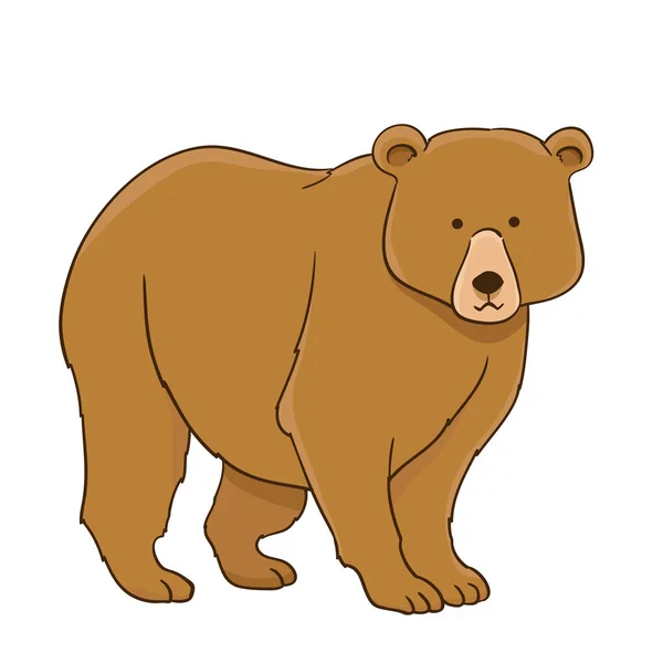 Orso dei cartoni animati bianco. illustrazione vettoriale — Vettoriale Stock