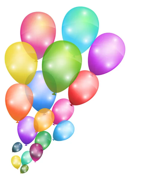 Balloons flying over white background. Celebration greetings des — Stock Vector
