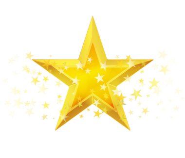 Beyaz altın metalik Star'da. vektör çizim