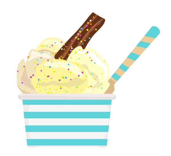 Helado en una taza aislada en blanco. ilustración vectorial — Archivo Imágenes Vectoriales