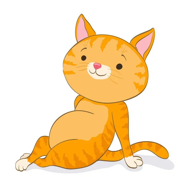 Cute cat resting. red tabby kitten. cartoon vector illustration — Stock Vector