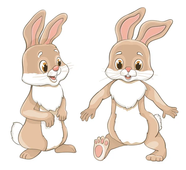 Cute cartoon rabbit vector illustration — Stock Vector