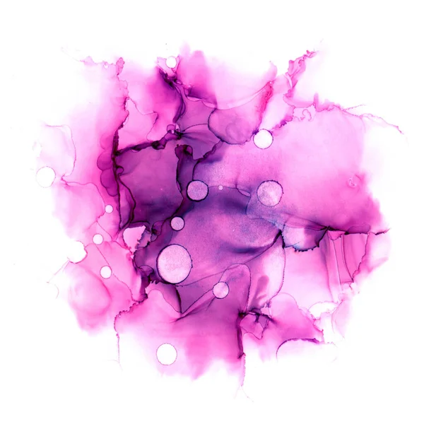 精美的抽象手绘水彩画或紫色调的酒精墨水背景.栅格图解. — 图库照片