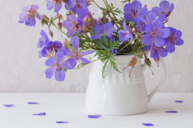 sürahi beyaz arka plan üzerinde çiçeklenir