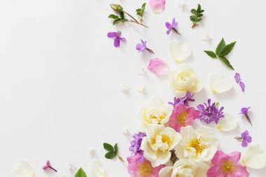 beyaz zemin üzerine yaz çiçek