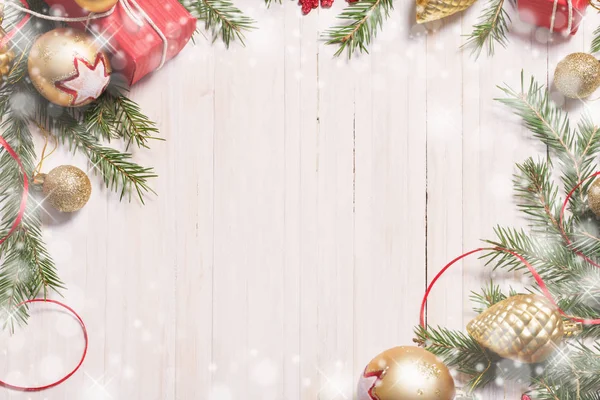 Beyaz ahşap arka plan christmas dekorasyon 