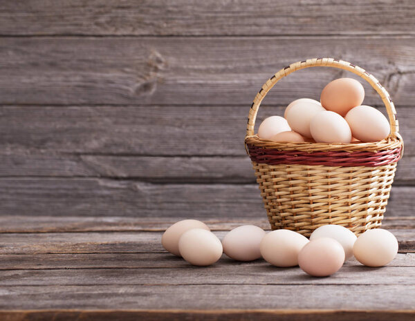 eggs on wooden background