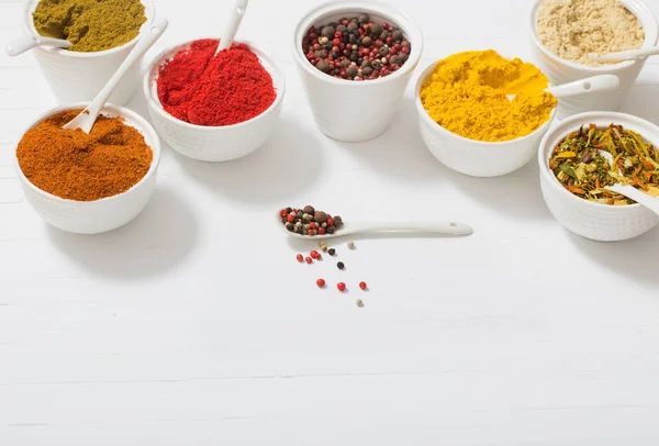 Spices on white background — Stock Photo, Image