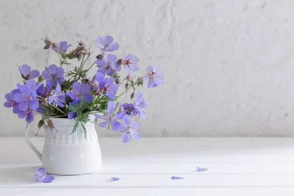 Flores em jarro no fundo branco — Fotografia de Stock