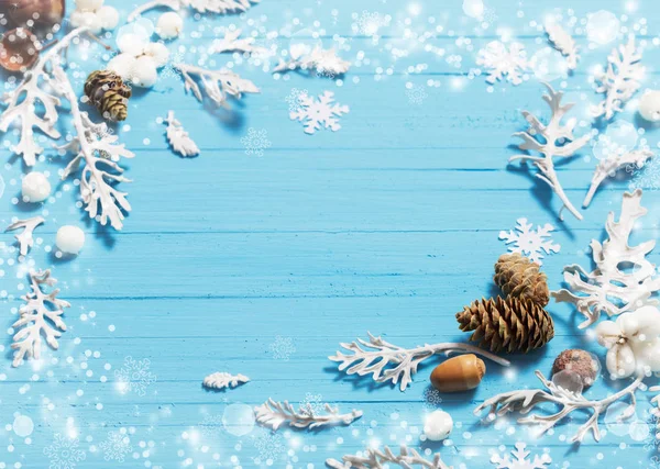 Prachtige blauwe Kerstmis achtergrond — Stockfoto