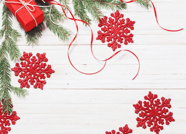 Jul dekoration på trä bakgrund — Stockfoto