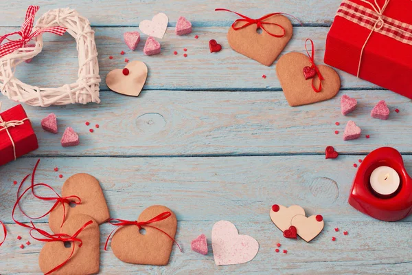 San Valentino decorazione su sfondo vecchio — Foto Stock