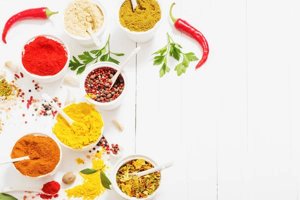 Spices on white background — Stock Photo, Image