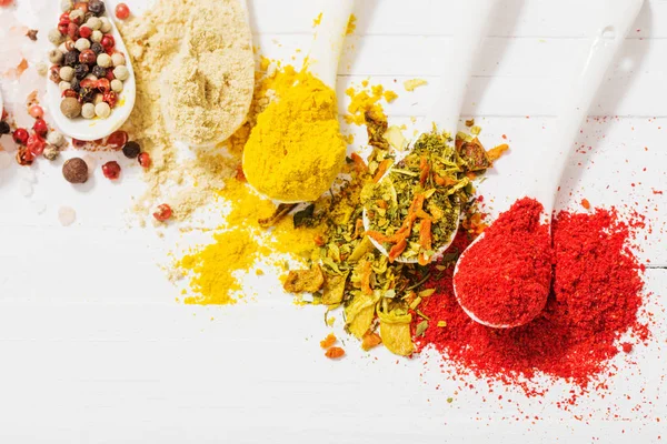 Spices on white background — Stock Photo, Image