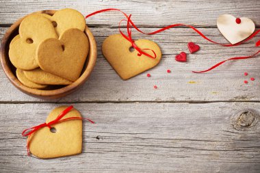 Eski arka plan üzerinde Sevgililer günü dekorasyon