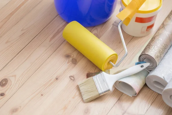 Tools for repair on background floor — Stock Image Tools for repair on background floor Stock Photo