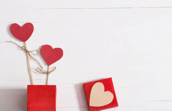 Valentine fundo com coração vermelho — Fotografia de Stock